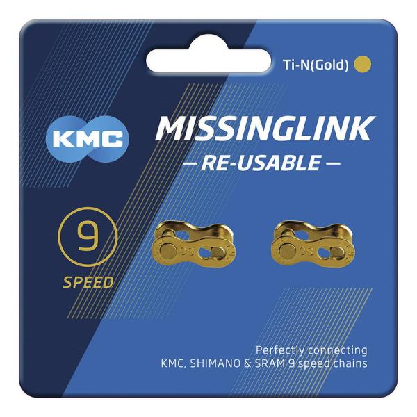 KMC Kettenverschlussglied MissingLink Ti-N 9-fach (6,6 mm) gold  1/2" x 11/128"