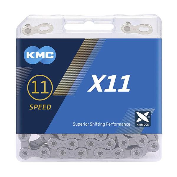 KMC Fahrrad Kette X11 11-fach grau 114 Glieder, 1/2" x 11/128"