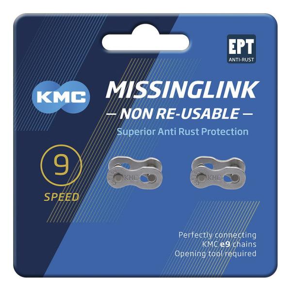 KMC Kettenverschlussglied MissingLink EPT 9-fach (6,6 mm) silber  1/2" x 11/128"