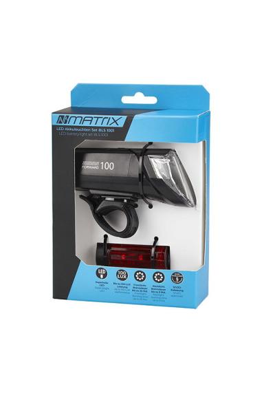 MATRIX LED Akkuleuchten Set 100 LUX BLS 1001 schwarz Produktbild 2