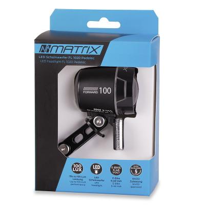 MATRIX E-Bike LED Scheinwerfer 100 LUX FL1020 100 Lux  SB-Verpackung Produktbild 1