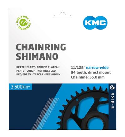 KMC Kettenblatt Narrow Wide f&uuml;r Shimano Steps EP Kettenlinie 55 mm  1/2" x 3/32"+ 1/2" x 11/128" 34 Produktbild 1