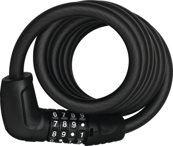 ABUS Zahlen-Spiralkabelschloss Tresor 6512C/180 BK SCMU 12 mm schwarz 180 cm