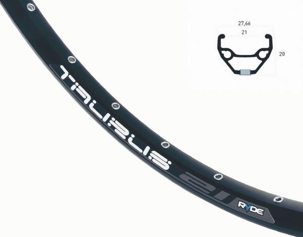 RYDE Vorderrad Boost 27,5" Taurus Disc Center Lock Steckachse schwarz 27,5 Deore XT Nabe