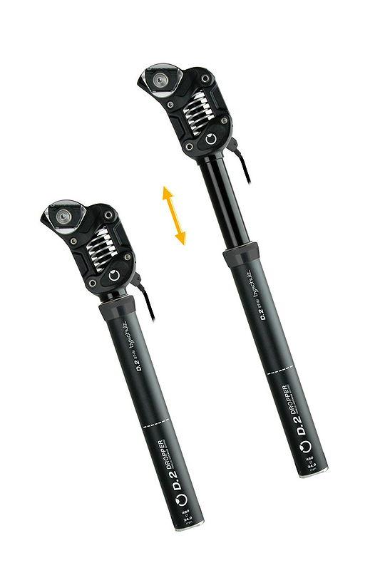 by.schulz Sattelstütze Dropper D.2ST Ro Parallelogramm gefedert hart 100-115 kg, Travel 80 mm 30,9 mm schwarz 400