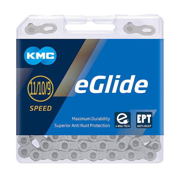 KMC Fahrrad Kette eGlide EPT 9/10/11-fach silber 132 Glieder, 1/2" x 11/128"