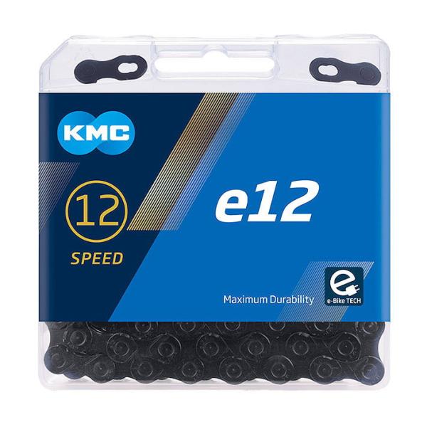 KMC E-Bike Kette e12 BlackTech 12-fach blacktech 130 Glieder, 1/2" x 11/128"