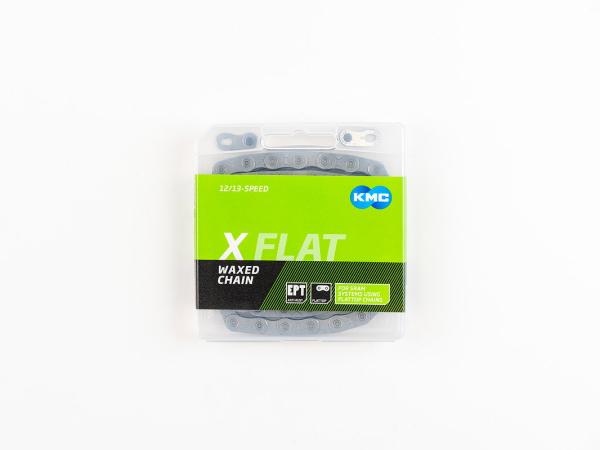 KMC Fahrrad Kette X Flat WAXED 12-/13-fach silber 126 Glieder, 1/2" x 11/128"