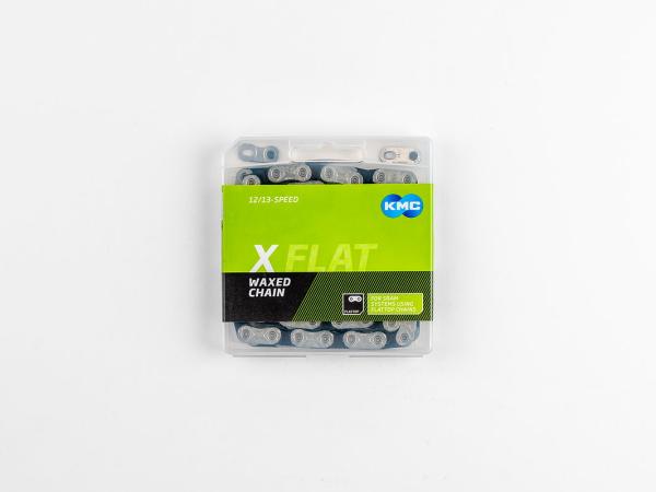KMC Fahrrad Kette X Flat WAXED 12-/13-fach schwarz/silber 126 Glieder, 1/2" x 11/