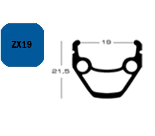 Exal FELGE ZX 19, 26" 32L SILB 19-559 VL:6,5MM EINFACHOESEN