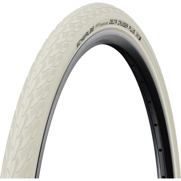 Schwalbe DRAHTREIFEN DELTA CRUISER PLUS ActGreen Compound PunctureGuard 40-635 Creme/Refl