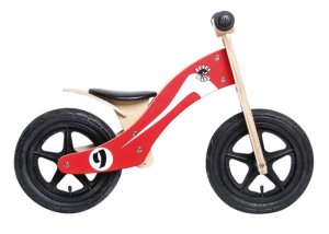 Lernlaufrad Rebel Kidz Wood Air Holz, 12``, Retro Racer rot/weiß