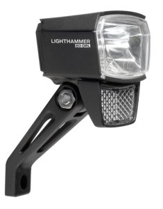 TRELOCK Dynamo-LED-Scheinwerfer Lighthammer 80 schwarz | 80 Lux