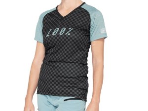 100% Airmatic Womens Jersey (SP21)  M Seafoam Checkers