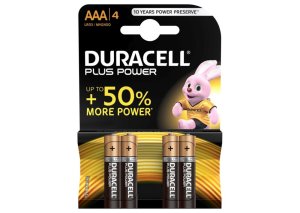 Duracell, Batterien, PLUS POWER AAA, Alcaline, Long Lasting, 4 Stk. 