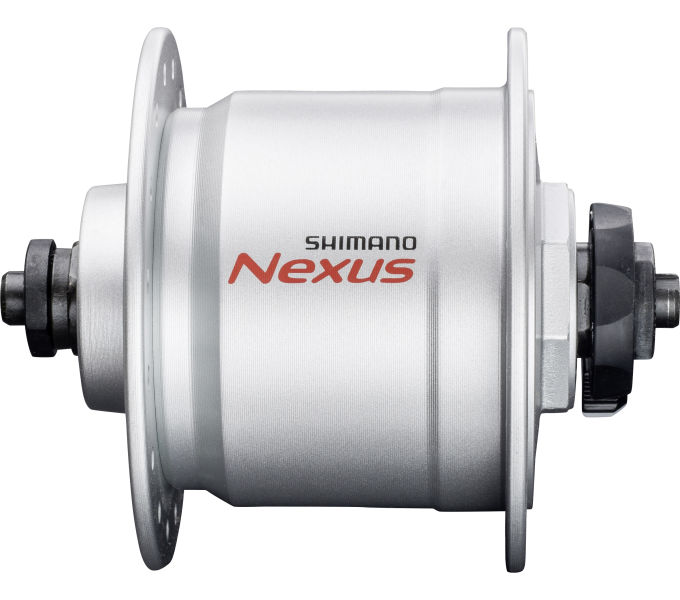 SHIMANO Nabendynamo NEXUS DH-C3000-3N 3 Watt für Felgenbremse, 32 Loch, Schnellspanner, Silber