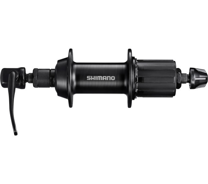 SHIMANO Hinterradnabe FH-TX500 für Felgenbremse, 36 L., Schnellsp., 135 mm Schwarz
