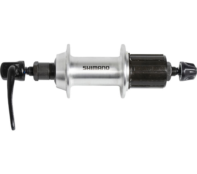 SHIMANO Hinterradnabe FH-TX500 für Felgenbremse, 32 L., Schnellsp., 135 mm Silber