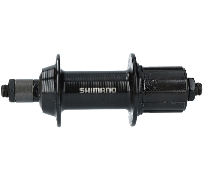 SHIMANO Hinterradnabe FH-TY500 7-fach, 36 Loch, Schnellspanner, 135 mm, Schwarz