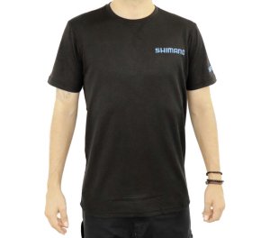 SHIMANO WORKSHOP T-SHIRT BLACK, XL 50% PES/50 % COTTON Schwarz/Blau