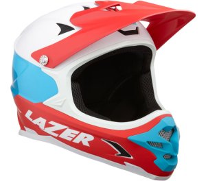 LAZER Helm Phoenix+ MTB/Downhill Matte White Blue Red (S) 54-56 cm
