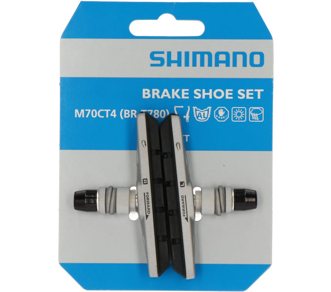 SHIMANO Bremsschuh M70CT4 Cartridge für BR-T670, Für Alufelge, Silber, 1 Paar